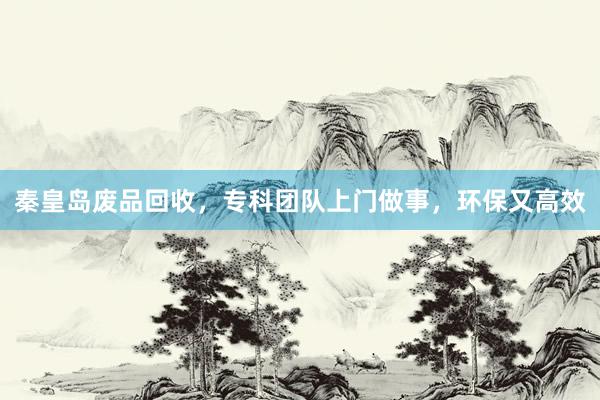 秦皇岛废品回收，专科团队上门做事，环保又高效